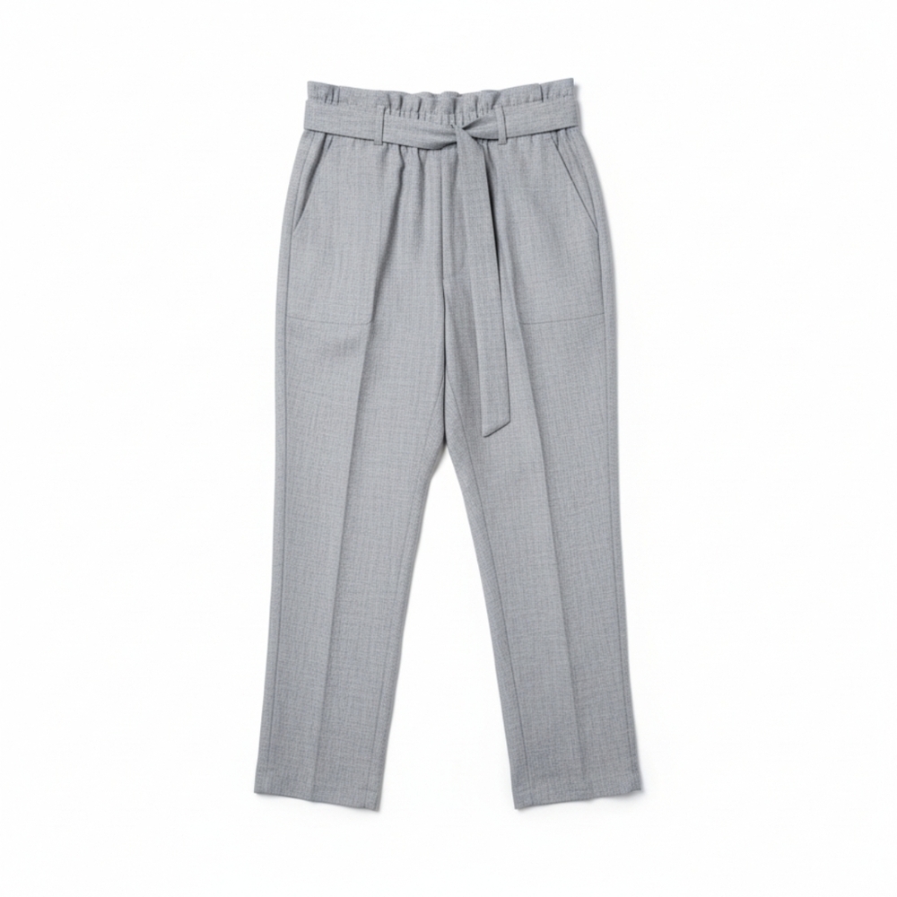 Gray High Waisted Tye Belt Skinny Women’s Dress Pants - Perfect Condition